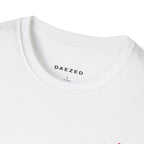 I Told Chat GPT About You T-Shirt | Red Script Back Print, Small Front Eye Logo