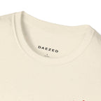 I Told Chat GPT About You T-Shirt | Red Script Back Print, Small Front Eye Logo